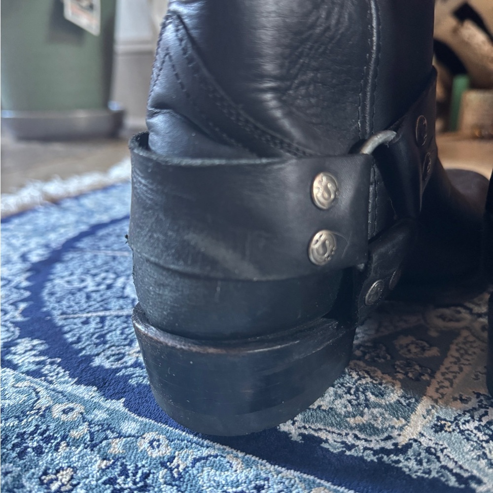 Sendra Black Leather Biker Boots - Picture 7 of 8